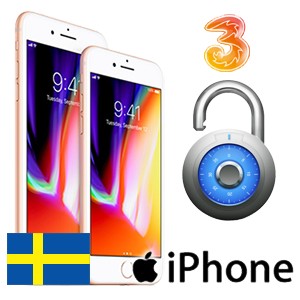 Tre "3" - iPhone Upplåsning